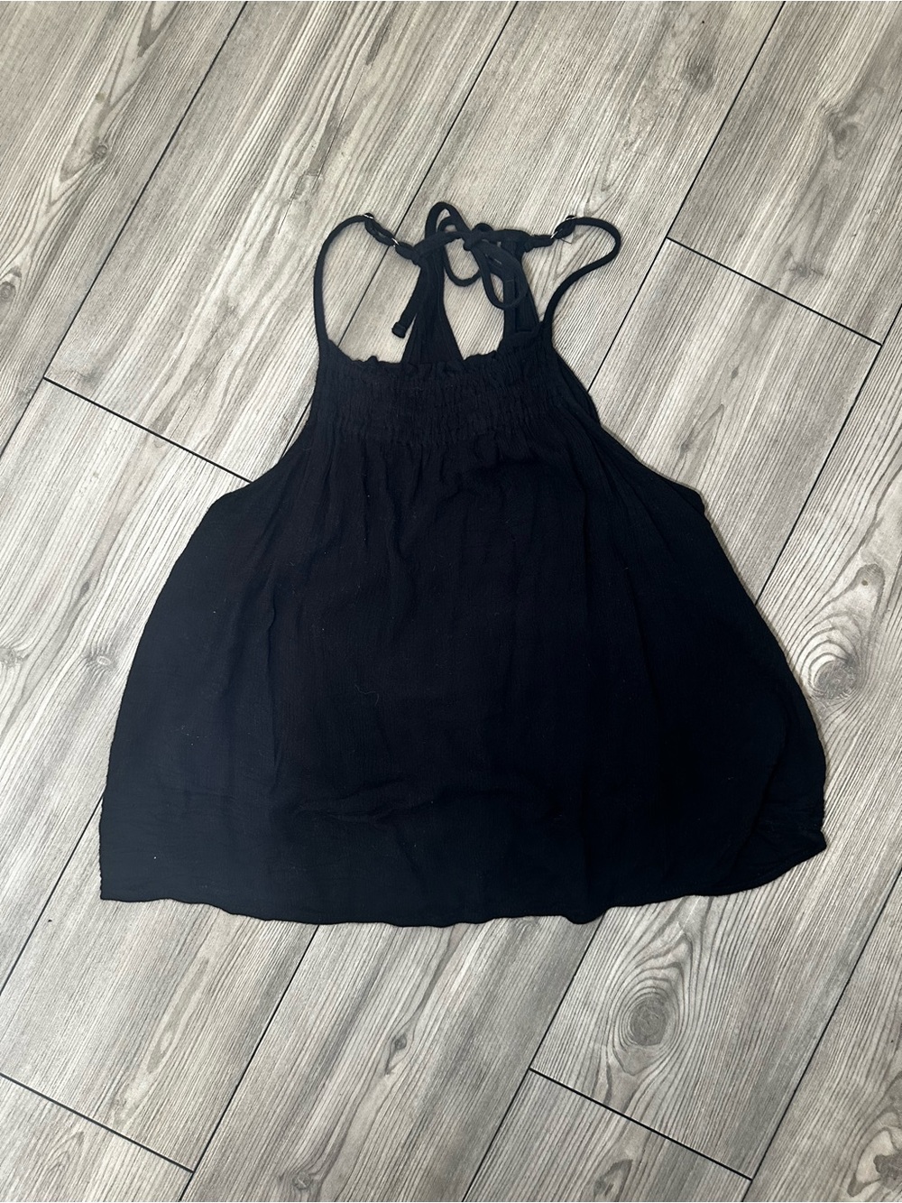 Hollister Black Smocked Halter Camisole